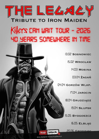 Elbląg Wydarzenie Koncert The Legacy - tribute to Iron Maiden | Koncert na trasie KILLERS CAN WAIT 2026
