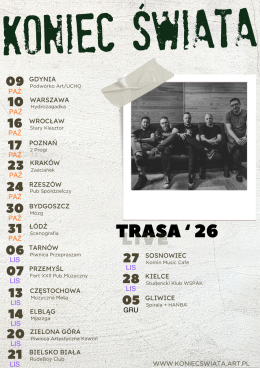 Elbląg Wydarzenie Koncert Koniec Świata - Trasa '26
