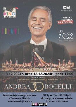 Nowy Dwór Gdański Wydarzenie Koncert Andrea Bocelli-Wielki jubileusz 30-lecia występów. Retransmisja koncertu w Kinie Żuławy